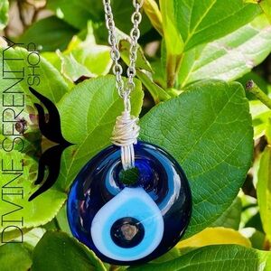 Evil Eye Glass Necklace
